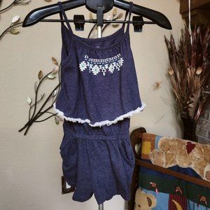 Pony Tails girls medium 10 / 12 blue romper